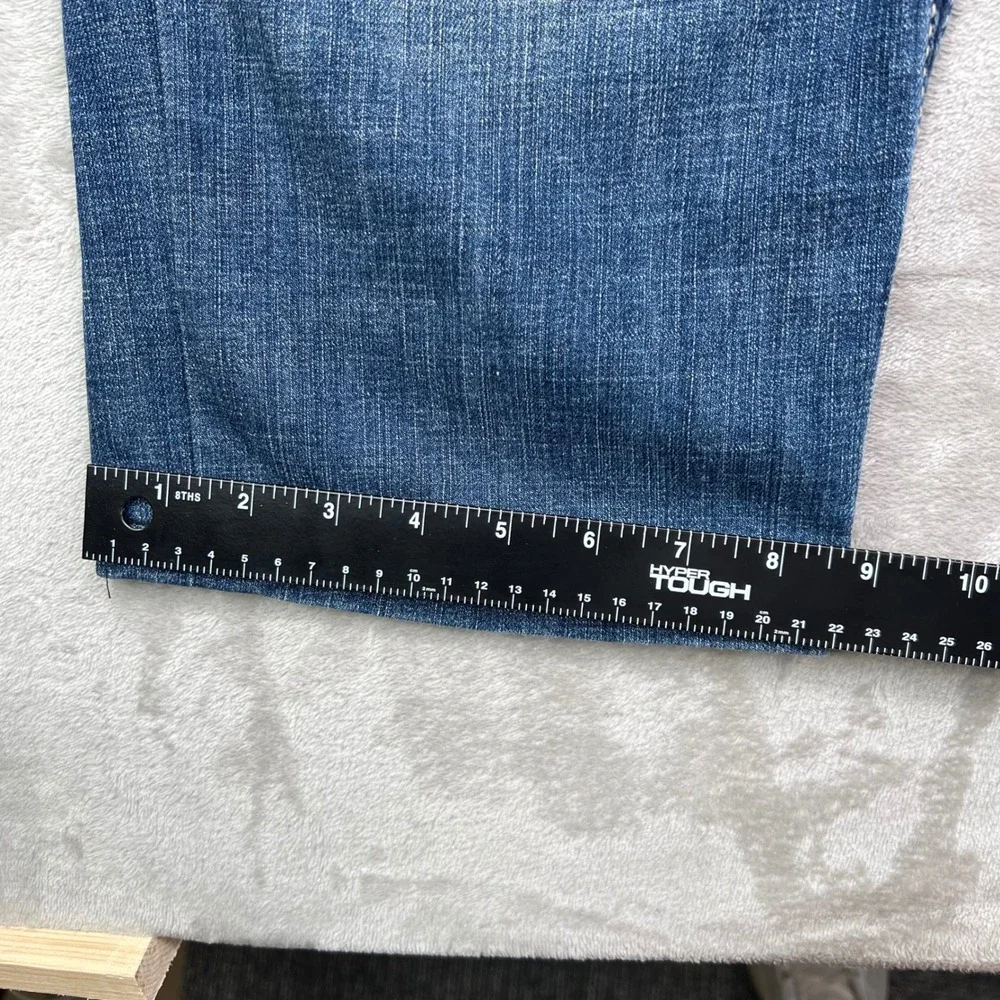 BKE Seth Jeans Men 46x32 Fit 46x29 Blue Medium Wash Whiskered Straight Leg Denim